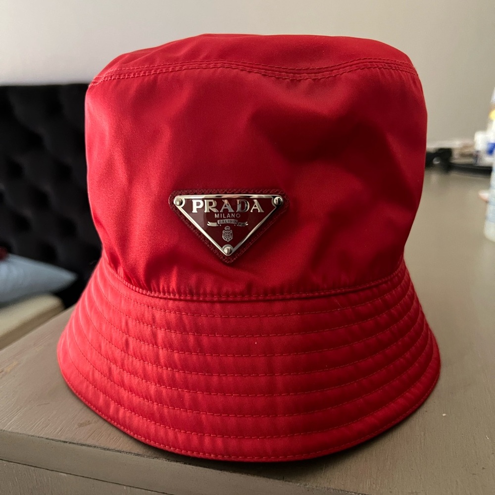 Prada Red Bucket Hat